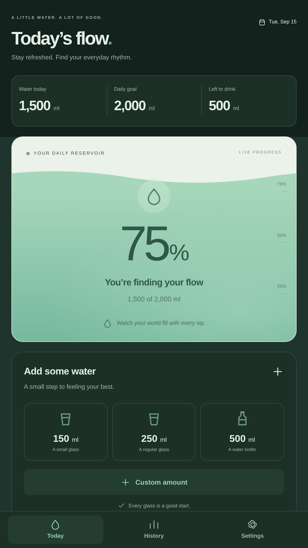 Check your daily progress in dark mode.